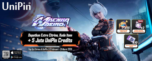 [Machina Waking] Download & Top Up di UniPin – Dapatkan Ekstra Citrine Tanpa Batas & 5.000.000 UniPin Credits